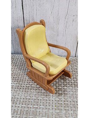 FISHER PRICE DOLLHOUSE LOVING FAMILY YELLOW BABY NURSERY GLIDER ROCKER CHAIR